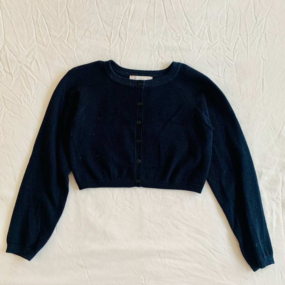 Jacadi Size 8 Navy Blue Cropped Sweater